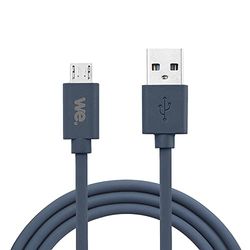 WE Siliconen USB naar micro-USB-kabel, 1 meter, USB 2.0, opladen en gegevensoverdracht tot 480 Mbps, nachtblauw