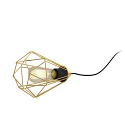 Eglo Lampe de chevet Tarbes, lampe de table pour salon, luminaire design en métal laiton brossé avec interrupteur, douille E27
