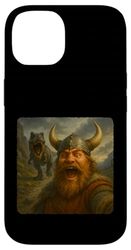 Viking Selfie T-Rex Dinosaur Chase Funny Humor Case for iPhone 14