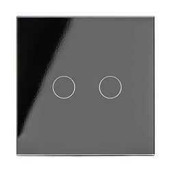 Retrotouch W tussenschakeling, draadloos, 1 vak, 2-weg, met afstandsbediening, glas, zwart