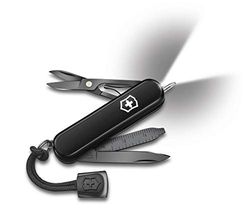 Victorinox Taschenmesser Signature Lite Onyx Black (8 Funktionen, Klinge, Schere, LED), schwarz, 58mm