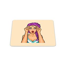Bonamaison, Rectangle Pop Art Digital Printed Mouse Pad, Non-Slip Base, for Office and Home, Size: 22 x 18 cm