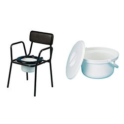 Days Stacking Commode, Toilet Chair & Performance Health Round Commode Bucket with Lid for Elderly, Handicapped and Disabled, Pan Capacity : Two litres