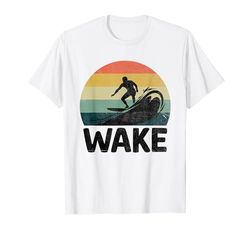 Retro Wake Lake Surf Wakeboarder Wakeboard Wakeboard Wakeboard Maglietta