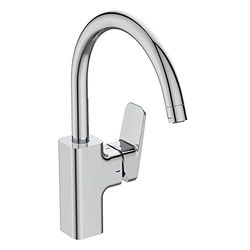 Ideal Standard BD336AA Rubinetto Miscelatore da Cucina, Finitura cromata, Single lever high tubular spout kitchen mixer