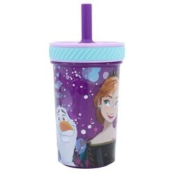 Stor Vaso de plástico antivuelco con Pajita de Silicona de Frozen