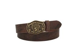 MGM Cintura Tradizionale con Cervo, Ottone Marrone, 95 cm Unisex-Adulto