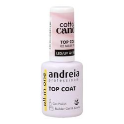 Andreia Cotton Candy Top Coat n. 02 Milky Pink - Smalto per unghie, 10,5 ml