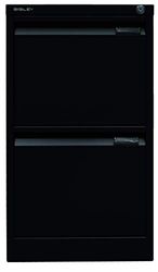 BISLEY Armoire de Rangement Suspendue à Une Seule Voie DIN A4 2 tiroirs HR, Métal, 633 Noir, 62,2 x 41,3 x 71,1 cm
