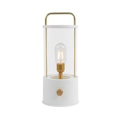 Idena 50126 - LED camping lantaarn in wit, lamp voor binnen en buiten, oplaadbaar en dimbaar, ca. 35 cm, draagbaar licht
