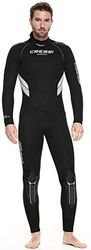 Cressi Castoro Man Monopiece Wetsuit 5 or 7mm, Muta Subacquea Uomo in Neoprene High Stretch Disponibile in 5 o 7 mm, Nero/Grigio 5mm, 3XL