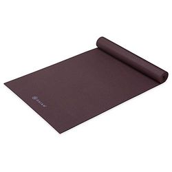 Gaiam Yogamat, premium effen kleur, antislip oefen- en fitnessmat voor alle soorten yoga, pilates en vloertrainingen, wilde aubergine, 5 mm