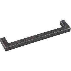 HALCÖ 0215.979.00.01 - Maniglia per mobili Ischgl arrotondata, LA 480 mm, larghezza 492 mm, maniglia in ferro zincato nero passivato, argento