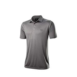 Wilson Staff Hombre Polo de golf, WILSON STAFF STRIPE POLO, Poliéster, Gris, Talla S, WGA700728SM