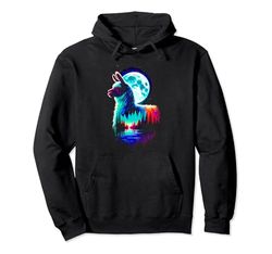 Colorido espíritu de llama animal fresco ilustración arte Sudadera con Capucha