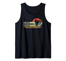 Social Distancing Expert Motocross Vintage Dirt Bike Gift Camiseta sin Mangas