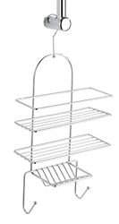 WENKO Etagère Douche, Etagere Salle de Bain sans percer, 3 Niveaux, INOX, 25x54x10 cm