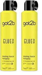 Got2b Glued Hairspray, Blasting Freeze Spray, Strong Hold Hairspray for Up to 72 Hours, Vegan, Silicone Free, 300 ml (Pack of 2)