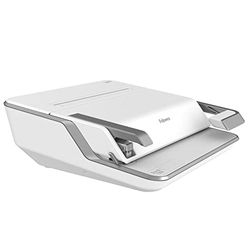 Fellowes Binding Machine for School Office Use - Lyra 21-Hole, 300 Sheet Manual Comb Binder - 3-in-1 Binding Centre with Built-in Stapler and Hole Puncher Can Staple and Hole Punch 30 Sheets - White