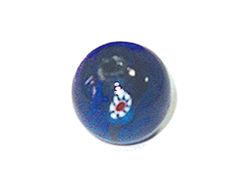 INNSPIRO Perle en verre boule avec dessin transparent bleu marine diam. 1,8 cm. 500 g. 85 u.