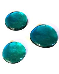 MesBilles - 250 GR Bleu Intense Loupe 14 Billes Plates - Galet en Verre 30 mm Cailloux en Verre décoratifs
