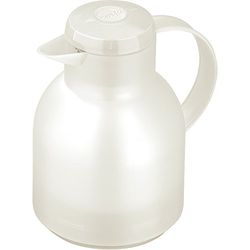 Emsa 504687 Samba Quick Press closure vacuum jug, 1.0 litres, translucent white