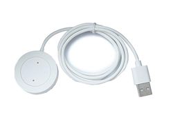 System-S USB 2.0 kabel 100 cm laddningsstation för Xiaomi Haylou RS3 LS04 Smartwatch i vitt