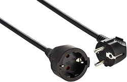 Electraline 01692 90028 Contact de protection 3 m Câble en plastique blanc IP20 intérieur/rallonge avec sécurité enfant/rallonge Schuko Noir