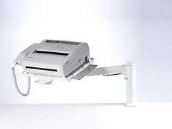 Exacompta - Ref 89340D - Adjustable Fax Machine Holder - 290 x 184 x 252mm in Size, Pivots 360 Degrees, 3 Mounting Positions, Small Front Handle - Light Grey