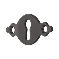 Amig - Bocallave - Placa Horizontal y Lisa - 26 x 67 x 1,5 mm - Con Agujero para Cerraduras de Gorja - Ideal para Fijar en Cajones, Armarios, Baúles y Puertas de mueble - Acero Negro