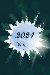 Kalender 2024: Kompakter Jahresplaner Wochenübersicht | A5 | Januar bis Dezember | Ferien, Feiertagen Monatsübersicht und vieles mehr | Organizer und Zeitplaner für 1 Jahr | Wald Naturliebhaber