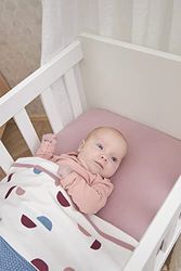 Meyco Baby Shapes Drap de berceau pour berceau (drap 100% coton, extra doux, respirant, à mettre sous la couverture, facile d'entretien, taille : 75 x 100 cm), lilas
