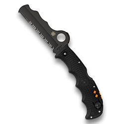 Spyderco, fickkniv, Assist Lockback svart, blad: 9,5 cm, svart, fällkniv, del tandad, fickklämma