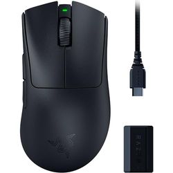 Razer DeathAdder V3 Pro + Razer HyperPolling Wireless Dongle - Ultralichte e-sportmuis met draadloze pollingsnelheid van 8 KHz (63 g, Optische Focus Pro 30K, Optische Switches 3e Gen) Zwart