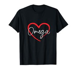 Omega I Cuore Omega I Love Omega Personalizzato Maglietta