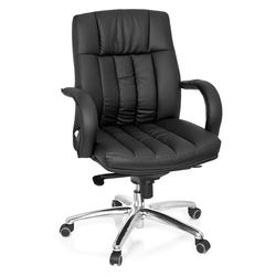 hjh OFFICE 724250 Chaise de Bureau, Fauteuil de Direction XXL G 100 Noir, capacité Max. 150 kg, capitonné avec accoudoirs, piètement en métal, revêtement en Simili Cuir de qualité, Facile d'entretien
