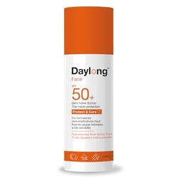 Daylong Protect & Care, crema solare fluida SPF50+, viso e corpo, base trucco quotidiano, idratazione 24 ore, 50 ml