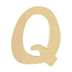 Rayher 62253000 träbokstäver Q, FSC Mix Credit, 6 cm ø