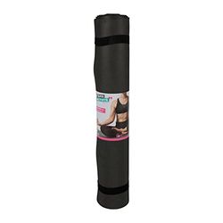 UPFIT - Mata do aktywności - Wymiary: 180x60cm - Kolor: Czarny - 2 gumki do podtrzymania bieżni - Łatwy do przechowywania i przenoszenia Pianka w kratkę dla lepszej przyczepności dłoni i stóp