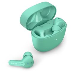 Philips TAT2206GR/00 Écouteurs True Wireless, Résistants Éclaboussures et Transpiration, Bluetooth, jusqu'à 18 Heures d'Auxtonomie, Embouts en Silicone Souple en 3 Tailles, Micro Intégré, Vert
