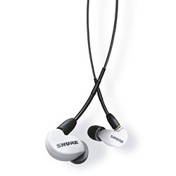 Shure Auriculares AONIC 215 con Aislamiento de Sonido con Cable, Sonido nítido, transductor único, Ajuste intraural, Cable Desmontable, Compatible con Dispositivos Apple y Android - Color Blanco