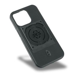 SKS GERMANY unisex – vuxenfodral för iPhone 15 Pro mobiltelefonfodral compact system (behaglig känsla, stötdämpande, med fästanordning, tillverkad av slitstark plast), svart, en storlek