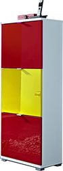 Germania Colorado schoenenkast EM Set Spanje, MDF hoogglans 30x53x132 cm wit/rood/geel-rood