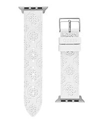 GUESS Ladies smartwatch Band Compatible with Apple Watch (38MM-40MM), White/Embossed, Modern