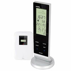 Alecto WS-1150 digitaal weerstation radio, vele opties en draadloze sensor Alecto voor het meten van temperatuur, luchtvochtigheid binnen en buiten, maanfase