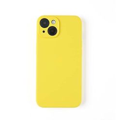 Etui kompatybilne z iPhone 14, płynne, silikonowe, pełne etui, odporne na wstrząsy, cienkie, odporne na zarysowania, miękka wyściółka z mikrofibry, 6,1 cala, żółte