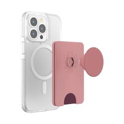 PopSockets: PopWallet + para MagSafe - Anillo Adaptador para MagSafe Incluido - Tarjetero con Top Intercambiable Integrado para Smartphones y Carcasas - Clay