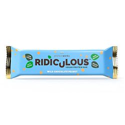 Barre Protéinée Vegan Ridiculous | Chocolat Cacahuètes | 100% Vegan | Sans huile de palme | 15g de protéines et peu de sucre| Protein Works | Unique - 47,5g