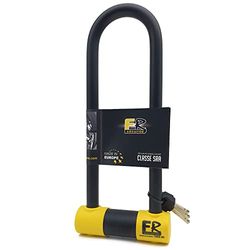 FR SECURITE FR85300 Motorcycle U Lock High Security Approved SRA, ø18mm/0.7in Hardened Steel Shackle Double Locking Anti-Scratch, Anti-Pick Lock, 85x300mm/3.34x11.8in Anti-Theft for Motorcycle Scooter