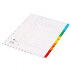 Concord Punched Pocket Index Multicolour-tabbed Europunched 1-5 Extra Wide A4 White Ref CS96